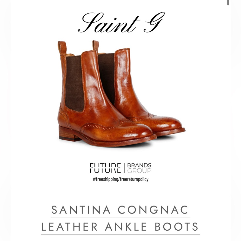 Saint G Santina Chelsea Shoe
Womens  cognac Leather Pull On
Ankle Bootie41US 10